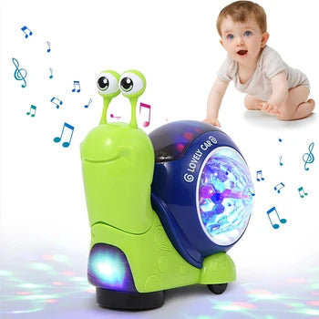 Interactive Crawling Snail Baby Toy (Green)