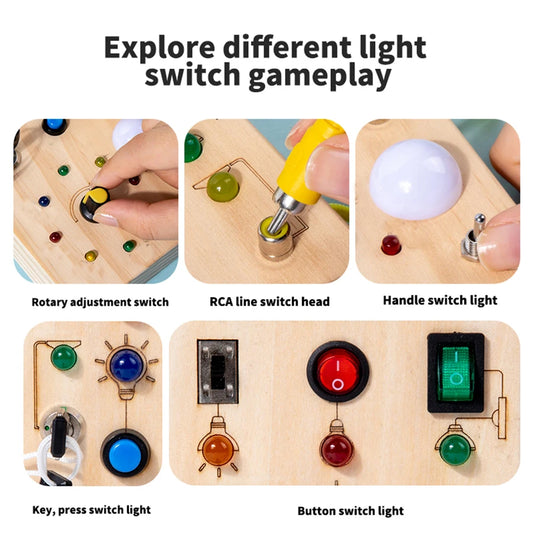 Montessori Busy Board with LED Light