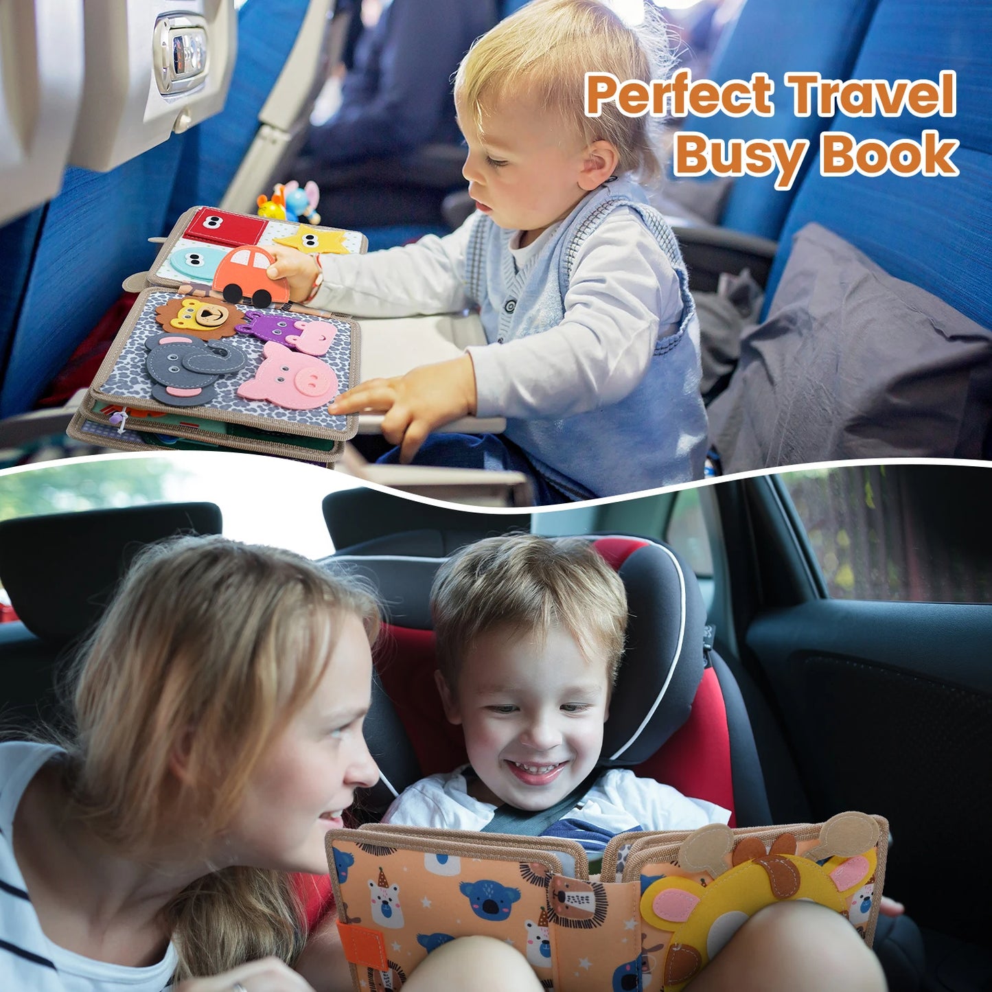 Montessori Busy Board & Giraffe Book – Sensory Toy